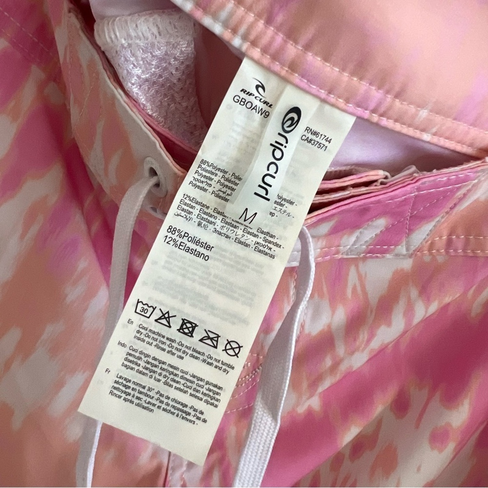 Nwt Rip Curl Classic Surf 5" Trunk Pink Tie Dye North Shore Oahu Medium — image 5 of 7